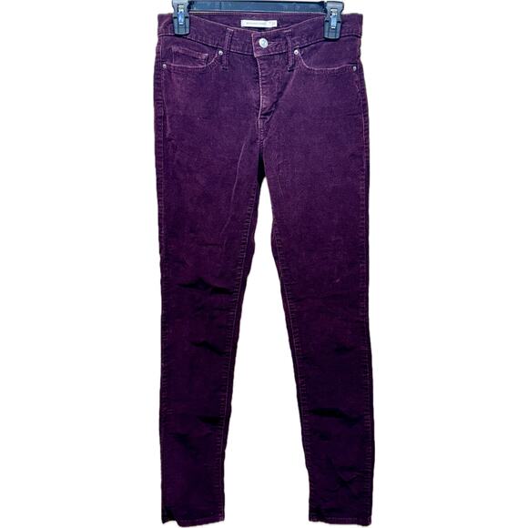 Levi’s Denim - Levi’s 311 Shaping Skinny Jeans Maroon Corduroy Women 27" x 32"